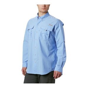 Columbia Shirt Mens XXL Blue PFG Button Up Fishing Shirt Long Roll Sleeve Vented